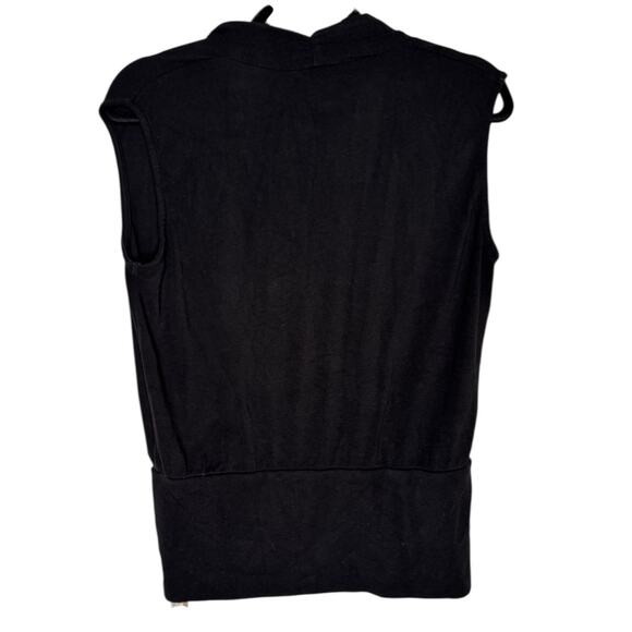 NWT OGL LiteWarm Surplice Wrap Tank Top Black Eco Mousse Size Medium - Picture 4 of 9